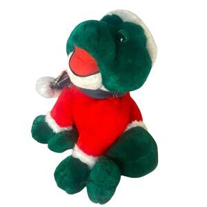 Cuddle Wit Vintage Christmas Frog Plush Stuffed Toy Holiday Frog Decor